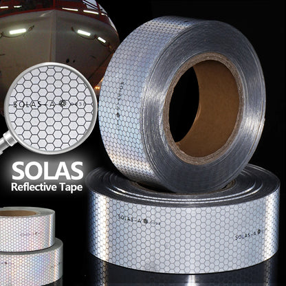 Maritime Film SOLAS Grade Reflective Tape for Ships, Eye-Catching Safety Warning, Silver White Waterproof Super Reflective
