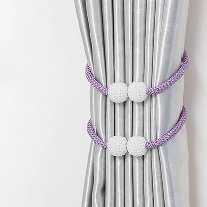 2pcs curtain tiebacks with magnetic buckles, curtain hanging ropes with magnets, a pair of curtain cord fasteners, versatile.