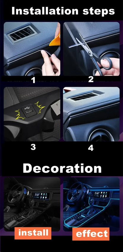 4 Control Modes 5M 4M Multicolor Led Light String Flexible Neon Light Wire Dance Party Atmosphere Decor USB Battery Box Driver