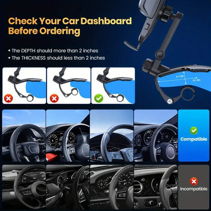 Multi Angle Adjustable Car Mount Holder for Phone Cool Dashboard Clip Universal Rotation Mobile Navigation Stand Car Accessories