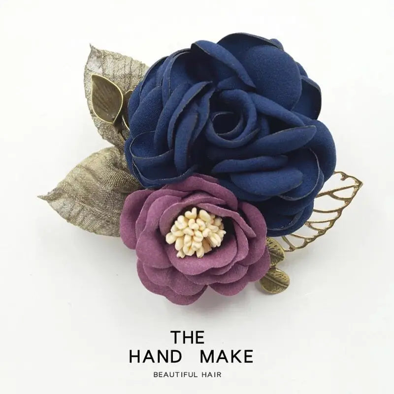 Luxury woman brooches Rose brooch fabric flower corsage shawl button sweater coat temperament pin accessories