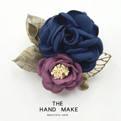 Luxury woman brooches Rose brooch fabric flower corsage shawl button sweater coat temperament pin accessories