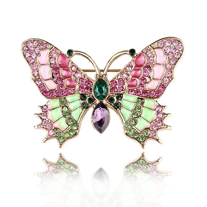 Classic Rhinestone Butterfly Brooches For Women Vintage Beauty Casual Brooch Pins Clothing Accessories Party Wedding Gifts