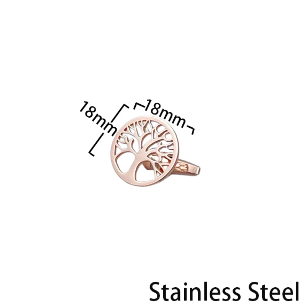Men's Cufflinks Luxury Round Tree of Life Cuff Links Shirt Cufflinks for Men Fashion Stainless Steel High Quality Birthday Gifts