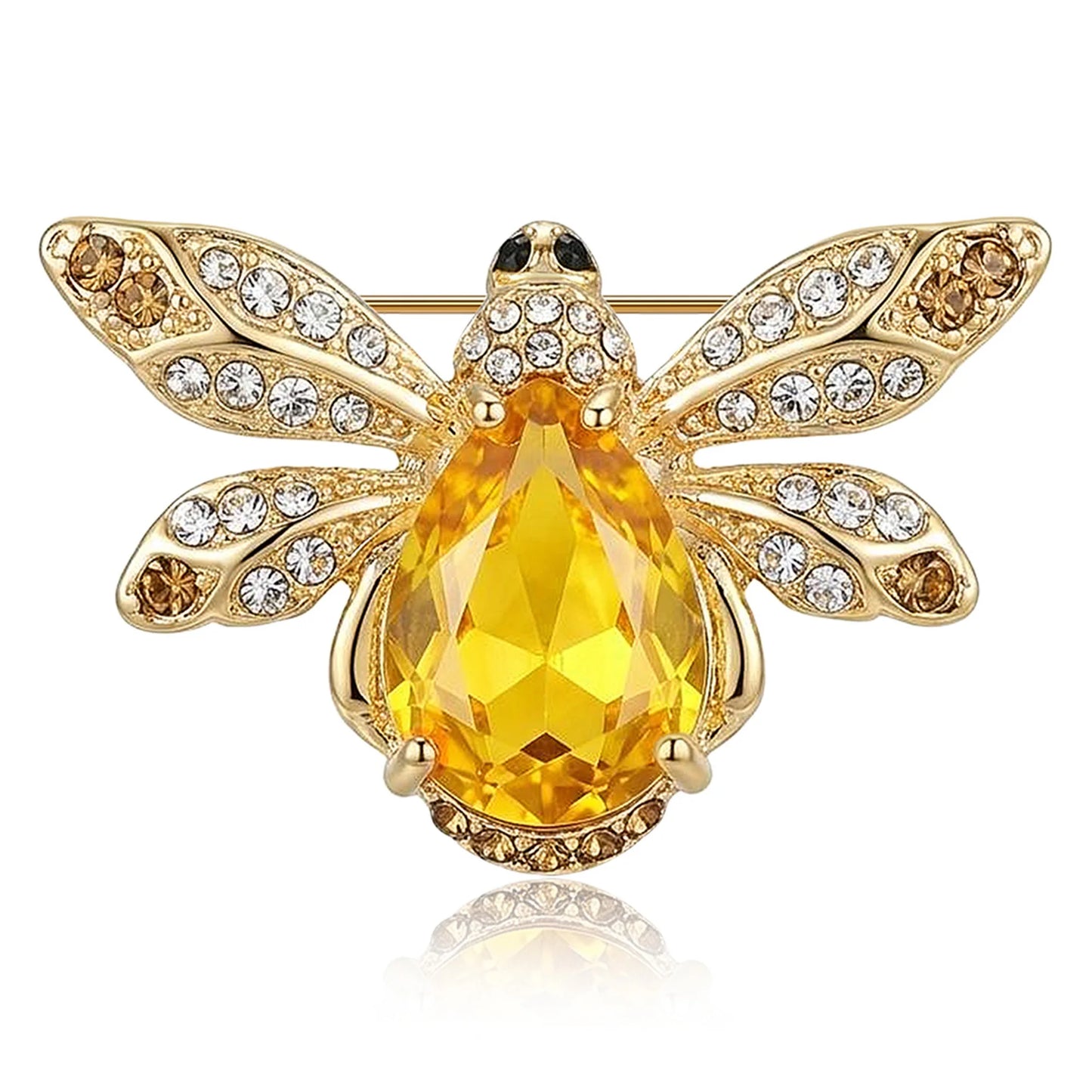 Beaut&Berry Luxury Crystal Bee Brooches for Women Unisex Insect Pins Casual Party Jewelry Accessories Gifts Decoration