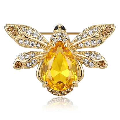 Beaut&Berry Luxury Crystal Bee Brooches for Women Unisex Insect Pins Casual Party Jewelry Accessories Gifts Decoration