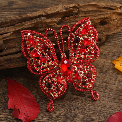 Women  Classic Vintage Luxury Crystal Butterfly Brooches Pins Exquistie Fashion Shiny Rhinestone Insect Series Accessories