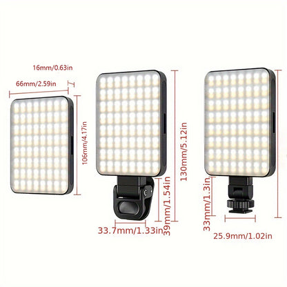 1pc Magnetic Fill Light,3000mAh Selfie Light,120LEDs,USB Charging,3 Light Modes,for Photography,Makeup,Video Conference,with Cli