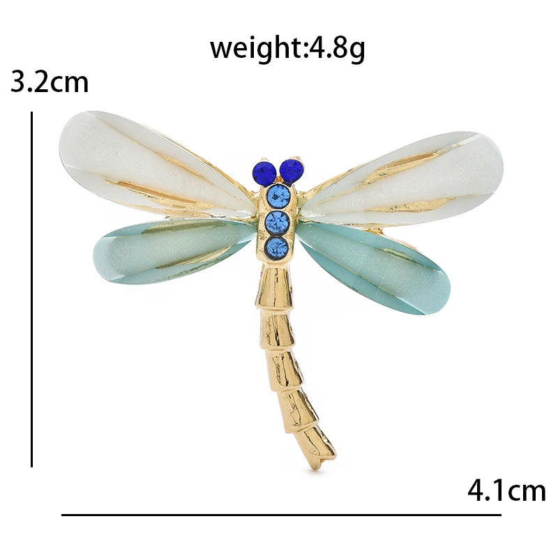 Wuli&baby Classical Dragonfly Brooches For Women Unisex multiple colors Lovely Insects Party Casual Brooch Pins Gifts