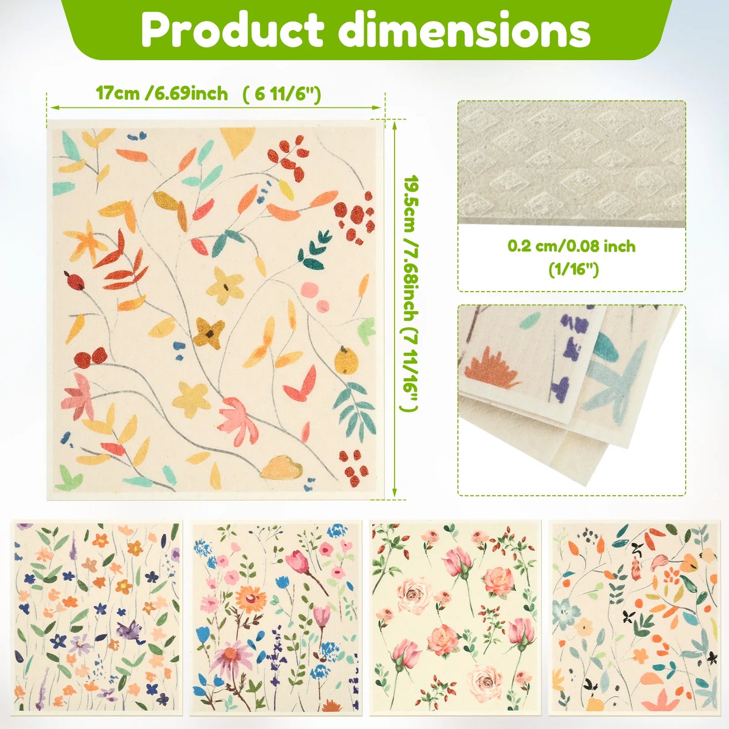 Dish Towels Kitchen Cellulose Cotton Cleaning Cloths Absorbent Swedish Rags Soft Reusable Wet Dry Household Dishcloths