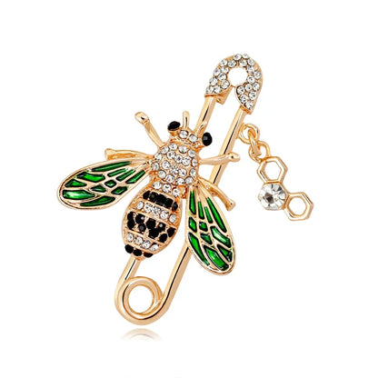 Vintage Bee Insect Lapel Pins Enamel Crystal Rhinestone Insect Brooch For Women Men Jewelry Wholesale