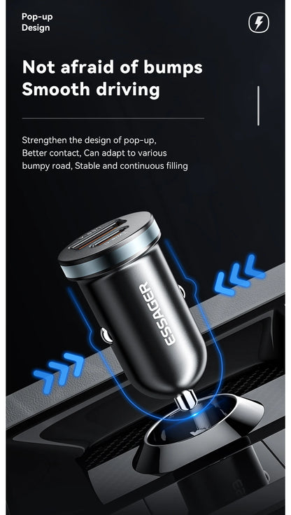 Essager 30W USB C Car Charger Type C Quick Charger PD QC 3.0 SCP 5A Fast Charging Car Phone Charge For iPhone Xiaomi Samsung