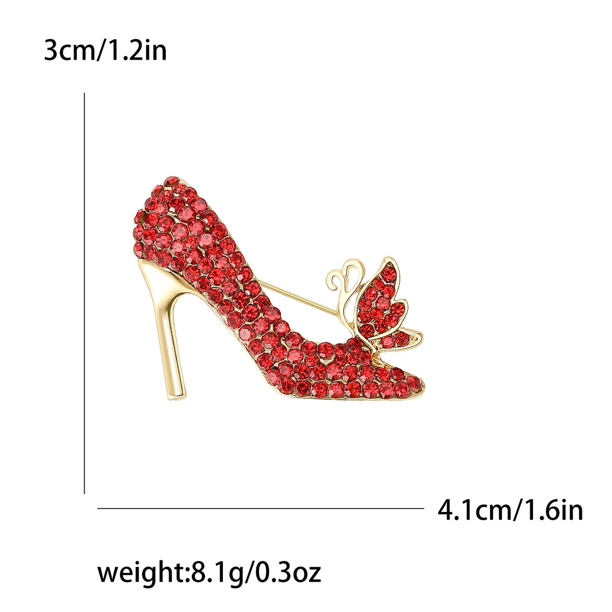 Elegant Rhinestone High-Heel Brooches for Women Unisex Decoration Pin Event Party Backpack New Fashion Gifts Clothes Accessories