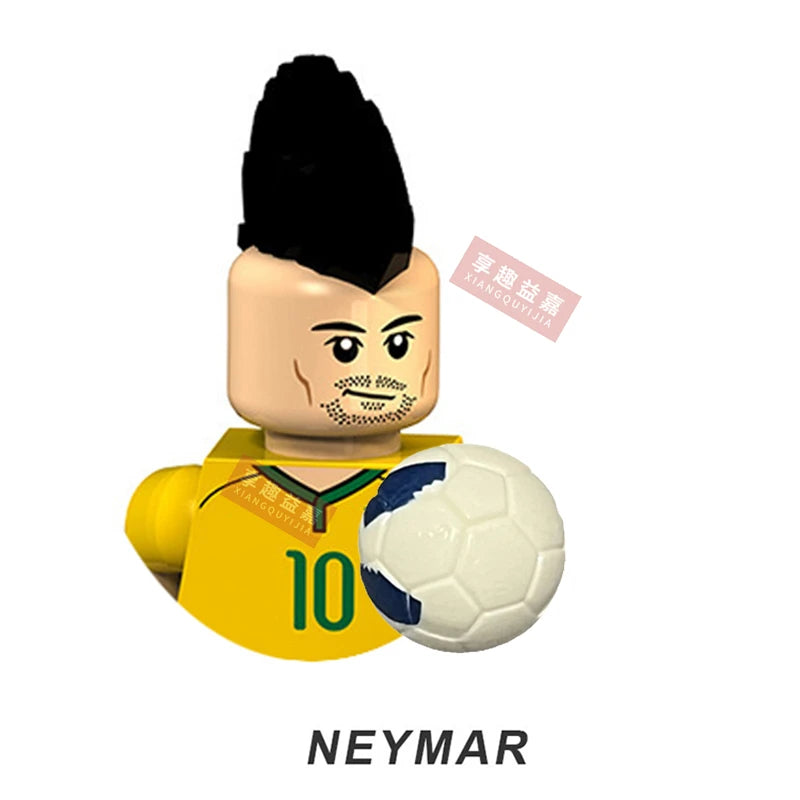 2026 NEW World Famous Football Players Figurine Messi Ronaldo Neymar Lewandowski Mini Action Building Block Model Toy Kids Gifts
