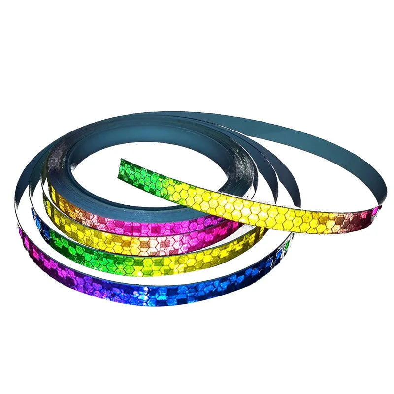 1pc 8m Bike Stickers Reflective Tape Fluorescent DIY Bike Bicycle Strips Cycling Tapes for Bicycle Helmet Motorcycle Scooter