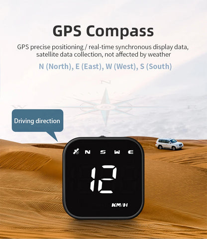Universal Car Mini HUD G4S GPS Head Up Display Auto Digital KMH/MPH Speedometer Black / Green Font Speed Board  Projection