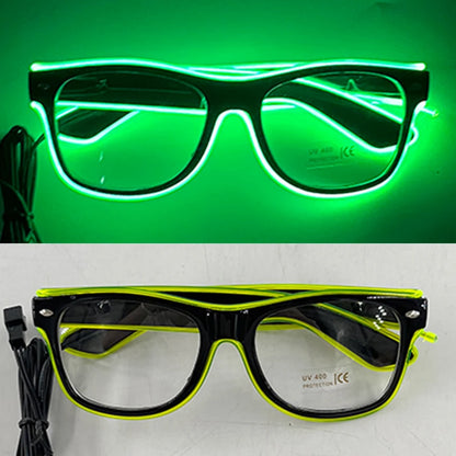 Light Up Led Glasses Neon Party Luminous Glasses EL Wire Glowing Sunglasses Novelty Gift for Adult Glow Bright Light Supplies