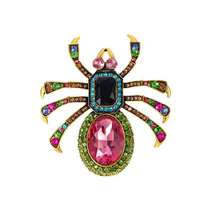 Classic Middle Design Baroque Big Spider Crystal Badges Brooches For Women Men Casual Vintage Insect Rhinestone Exquisite Pins