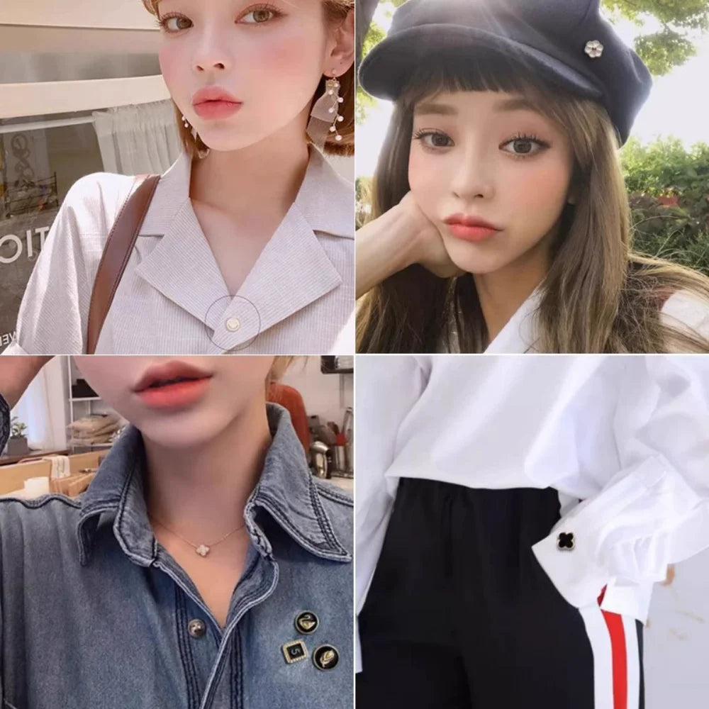 Multi-Pack Mixed Style Anti-exposure Brooch Set, Exquisite Versatile Style, Suitable for Clothing Fixing / Neckline Security / D