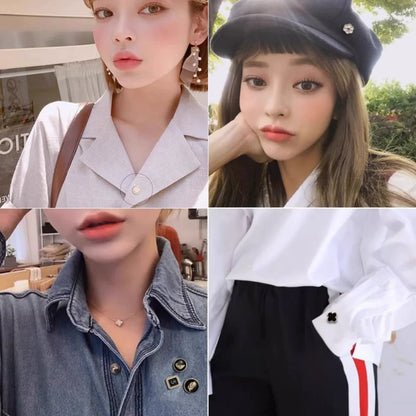 Multi-Pack Mixed Style Anti-exposure Brooch Set, Exquisite Versatile Style, Suitable for Clothing Fixing / Neckline Security / D