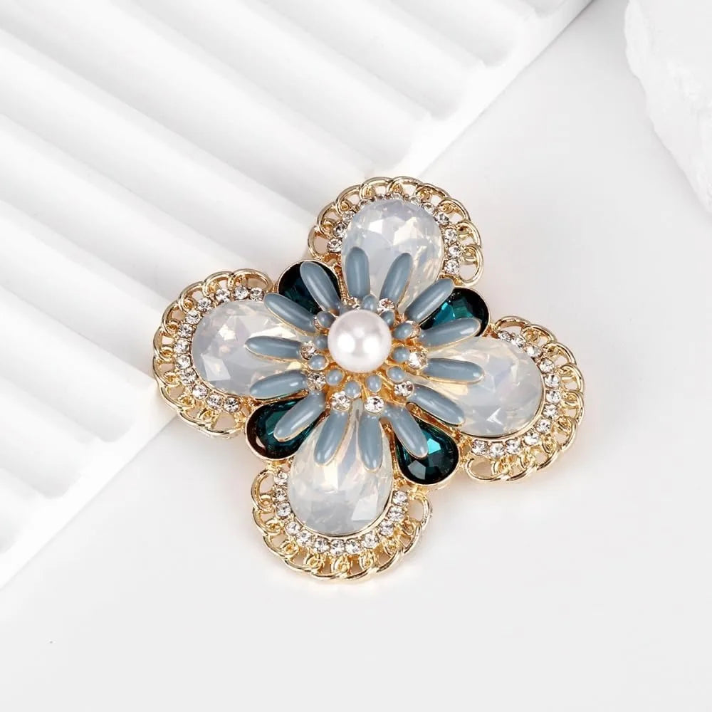 Baroque Luxury Beautiful Cross Floral Design Brooch for Men and Women, Jewelry Accessories, Wedding Holiday Party Gift