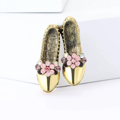 Elegant Rhinestone High-Heel Brooches for Women Unisex Decoration Pin Event Party Backpack New Fashion Gifts Clothes Accessories