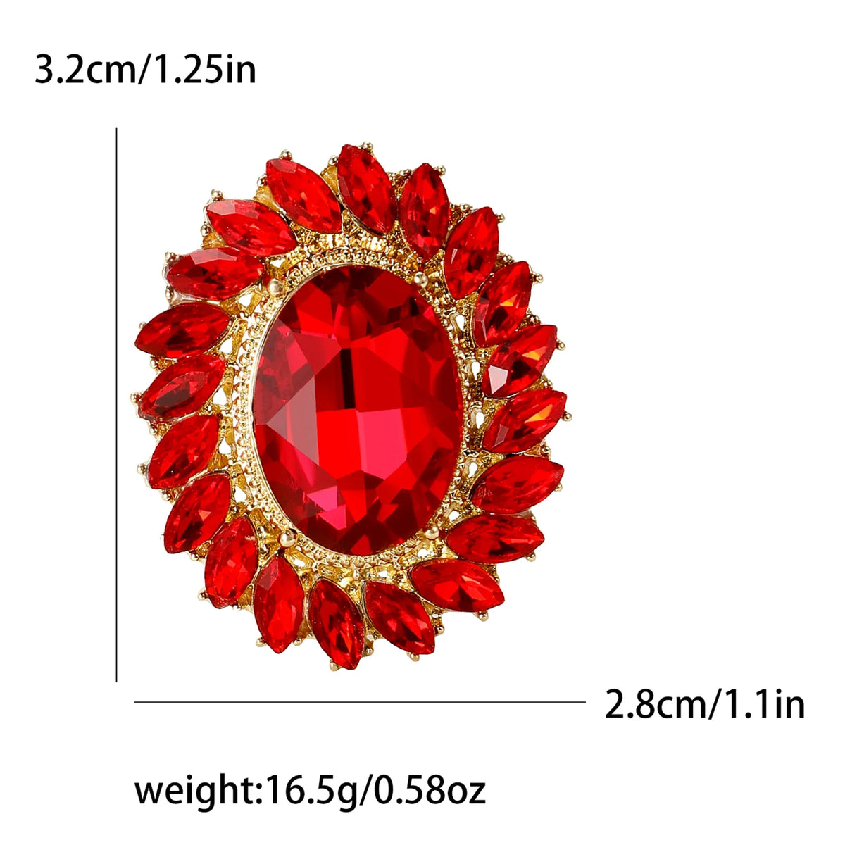 Crystal Oval Sunflower Brooches for Women Unisex 5-color Botanical Flower Pins Banquet Party Backpack Gifts Jewelry Accessories