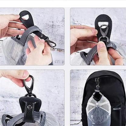 1Pcs PU Leather Hat Clip Hat Holder Hat Keep Clip Hands Free Storage Clip Buckle Outdoor Travel Hooks Handbag Accessories