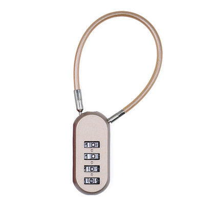 Zinc alloy 4 Digit Password Lock Wire Rope Anti-theft Backpack Zipper Lock Padlock Dormitory Cabinet Lock for Home&Travel