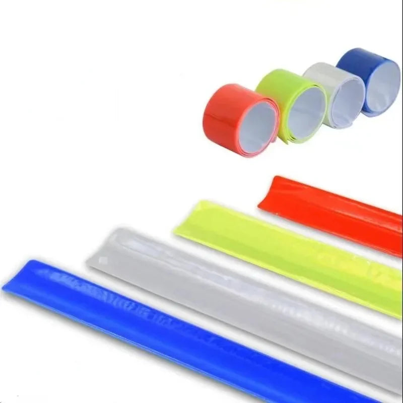 1pcs 40x3cm Running Fishing Cycling Reflective Strips Bike Safety Night Warning Bicycle Bind Pants Leg Wrist Strap Reflective Tape