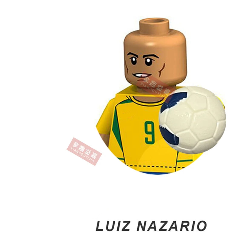 2026 NEW World Famous Football Players Figurine Messi Ronaldo Neymar Lewandowski Mini Action Building Block Model Toy Kids Gifts