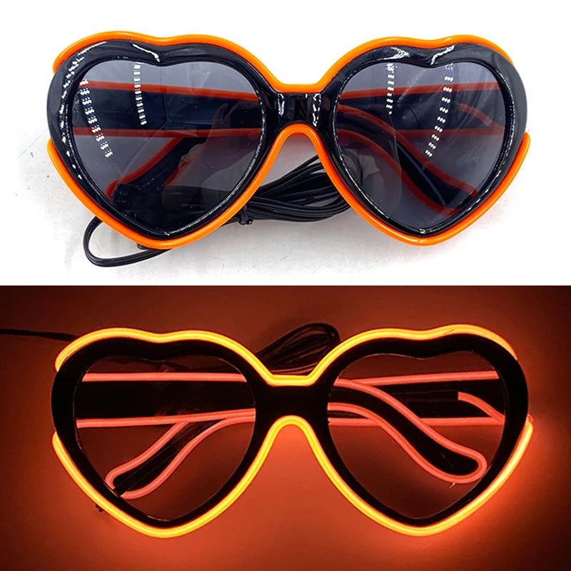 Light Up Led Glasses Neon Party Luminous Glasses EL Wire Glowing Sunglasses Novelty Gift for Adult Glow Bright Light Supplies