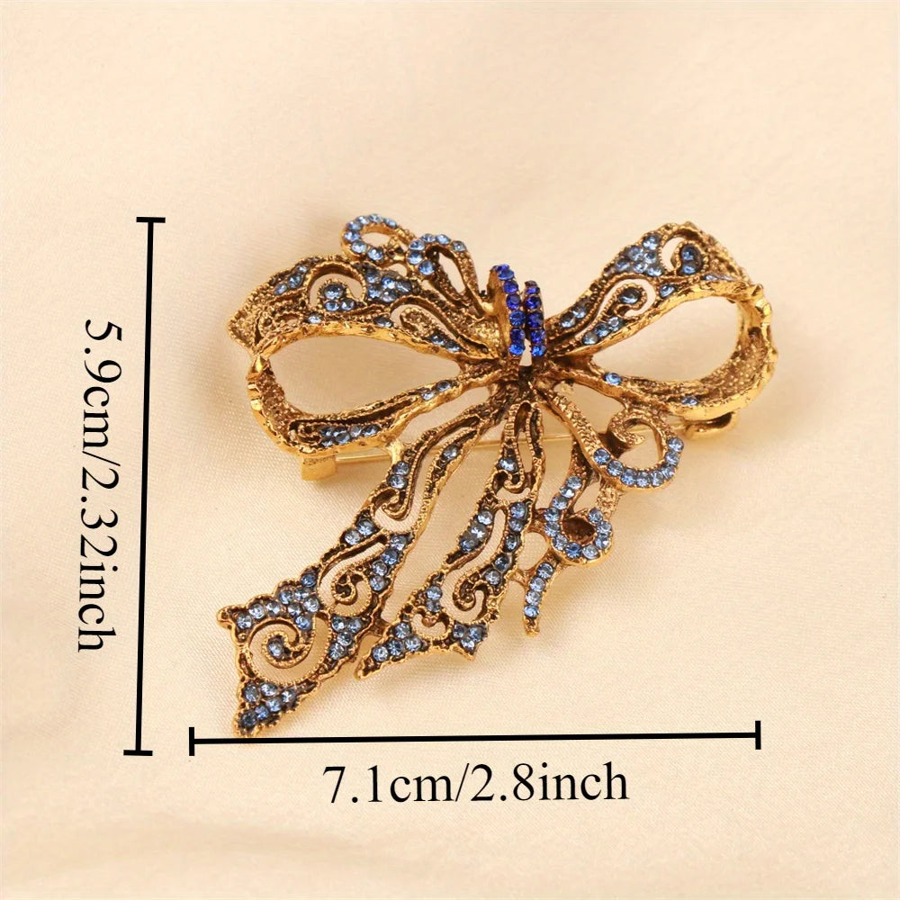 Baroque Luxury Beautiful Bow Men's Women's Brooch Pin，Jewelry Accessories, Wedding Holiday Party Couple Surprise Gift