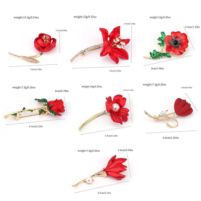 Stylish Charm Rose Brooch Shiny Rhinestone Flower Metal Women Brooch Lapel Pin Wedding Party Jewelry Accessories Gifts