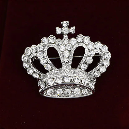 Fashion Crown Brooch For Women Vintage Zircon Crystal Luxurious Jewelry Girl Princess Gift