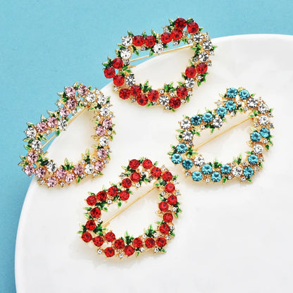 Wuli&baby Sparkling Heart Brooches For Women Unisex 4-color Rhinestone Love Party Office Clothes Brooch Pins Gifts