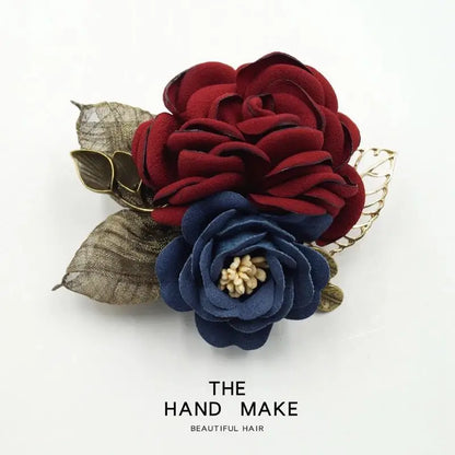 Luxury woman brooches Rose brooch fabric flower corsage shawl button sweater coat temperament pin accessories