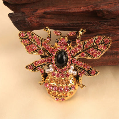 Baroque Luxury Beautiful Bee Insect Design Brooch for Men and Women, Jewelry Accessories, Wedding Holiday Party Gift