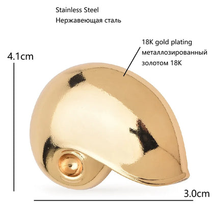 Wuli&baby Alloy Shell Shape Brooches For Women Unisex 2-color Simple Easy-match Office Casual Brooch Pins Gifts