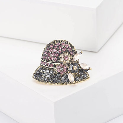 Luxury Rhinestone Sun Hat Brooches for Women Unisex Clothing Pins Necklace Event Party Backpack Fashion New Yea Gifts Decoration
