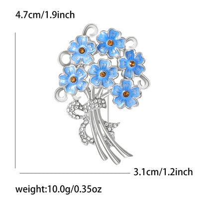 Fashion Enamel Flower Brooches for Women Unisex Plant Pins Office Casual Party Friend New Gifts Jewelry Accessories Decoration