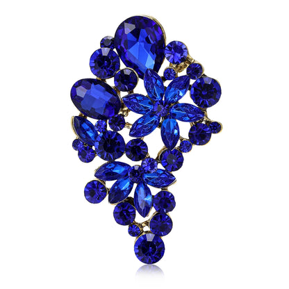 Beaut&Berry Luxury Shiny Crystal Glass Brooches for Women Rhinestone Pins Friends Party Gifts Banquet Jewellery Accessories