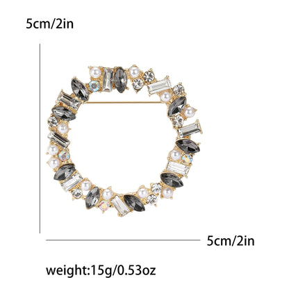 Beaut&Berry Luxury Rhinestone Wreath Brooches for Women Unisex Plant Pins Multi-color Available Casual Party Accessories Gifts