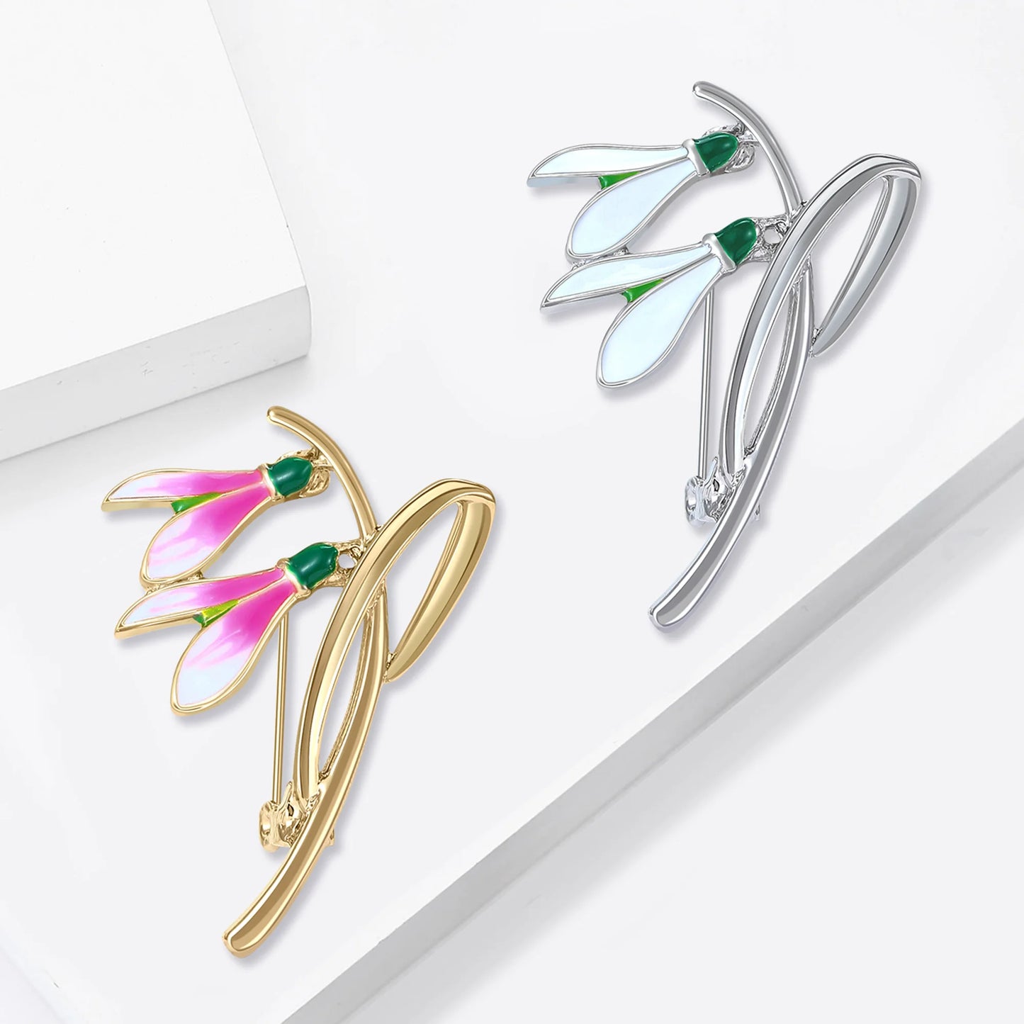 Fashion Enamel Flower Brooches for Women Unisex Plant Pins Office Casual Party Friend New Gifts Jewelry Accessories Decoration
