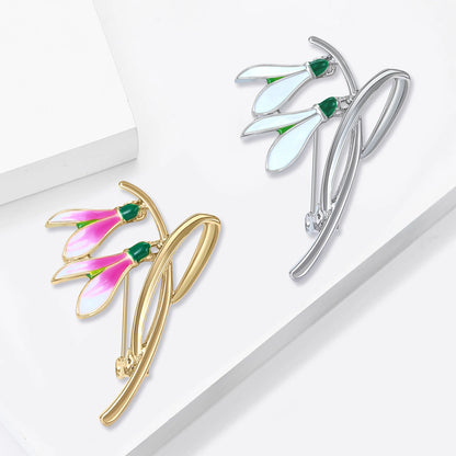Fashion Enamel Flower Brooches for Women Unisex Plant Pins Office Casual Party Friend New Gifts Jewelry Accessories Decoration