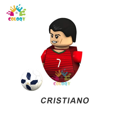 Kids Toys World Famous Football Stars Building Blocks Sport Player Mini Action Figures Golden Cup Toys For Boys Birthdays Gifts