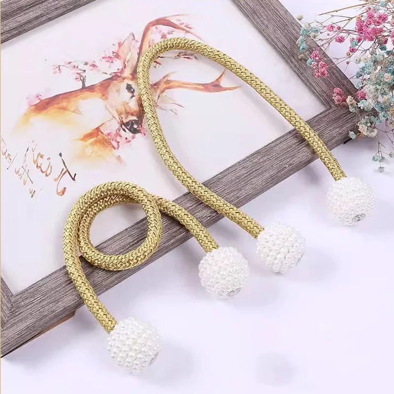 Curtain magnet buckle without punching creative versatile rope ties decoration modern simple straps 2pcs