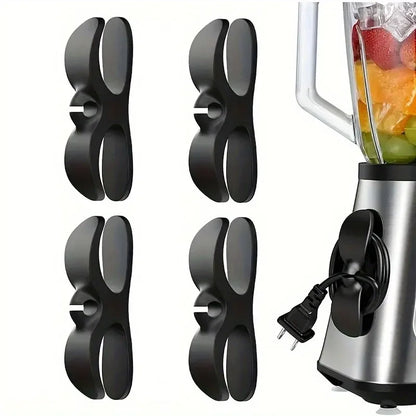 4pcs Silicone Cord Winder Holder Power Cord Organizer Clip Self Adhesive Cable Wire Fixer for Air Fryer Coffee Machine