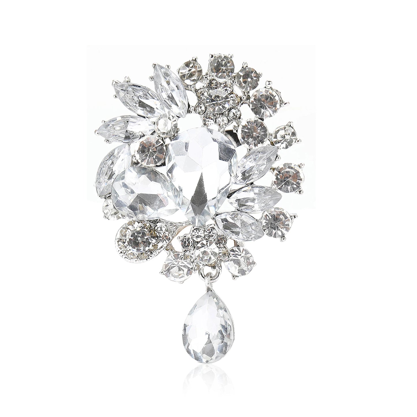 Beaut&Berry Vintage Crystal Glass Brooches for Women Unisex Rhinestone Pins Friends Party Gifts Banquet Jewellery Accessories