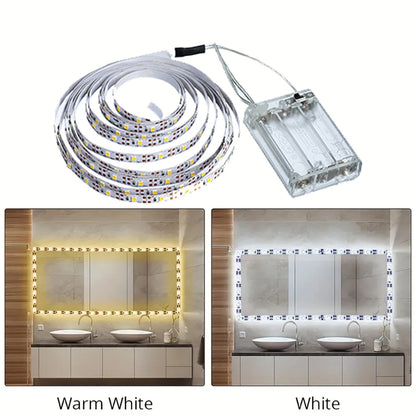 LED Strip Light 16.4FT 3AA Battery Power Flexible LED Light Strip DIY Home Decoration For TV Backdrop Bedroom Kitchen Lighting